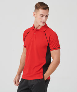 Polo de rendimiento Panel | Negro/Rojo/Rojo