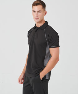 Polo de rendimiento con ribetes | Negro/Blanco - Negro/Blanco Hueso