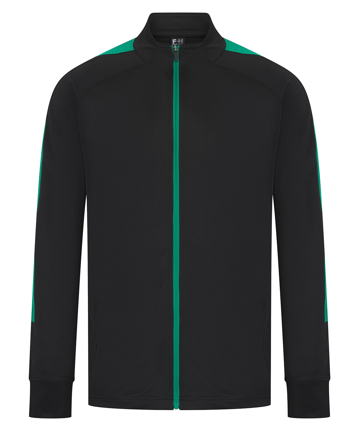 Sudadera de chndal de punto | Negro/Esmeralda - Negro/Verde Esmeralda