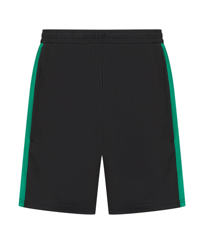 Pantalones cortos de punto con bolsillos con cremallera | Negro/Esmeralda