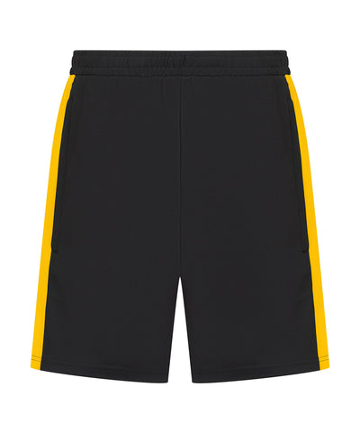 Pantalones cortos de punto con bolsillos con cremallera | Negro/Oro