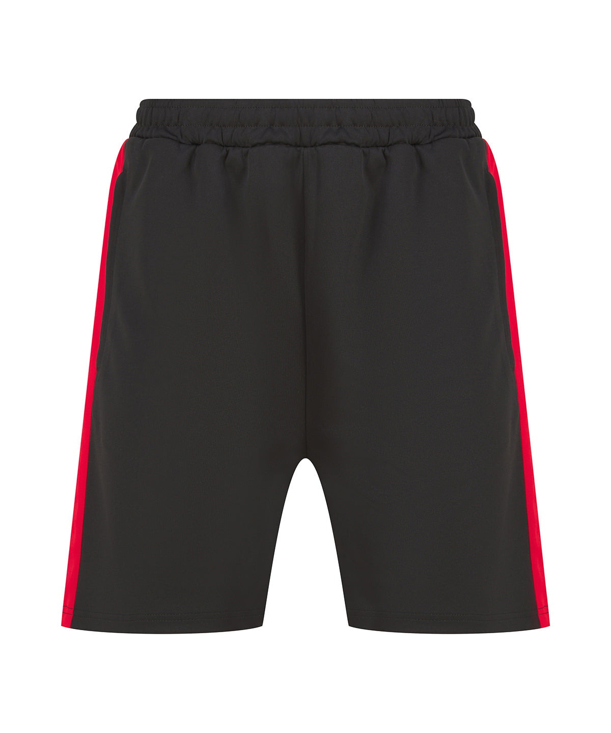 Pantalones cortos de punto con bolsillos con cremallera | Negro/Rojo
