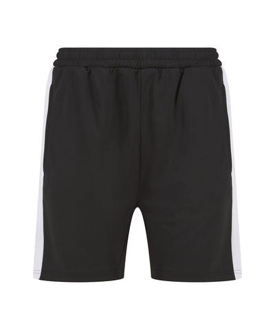 Pantalones cortos de punto con bolsillos con cremallera | Negro/Blanco