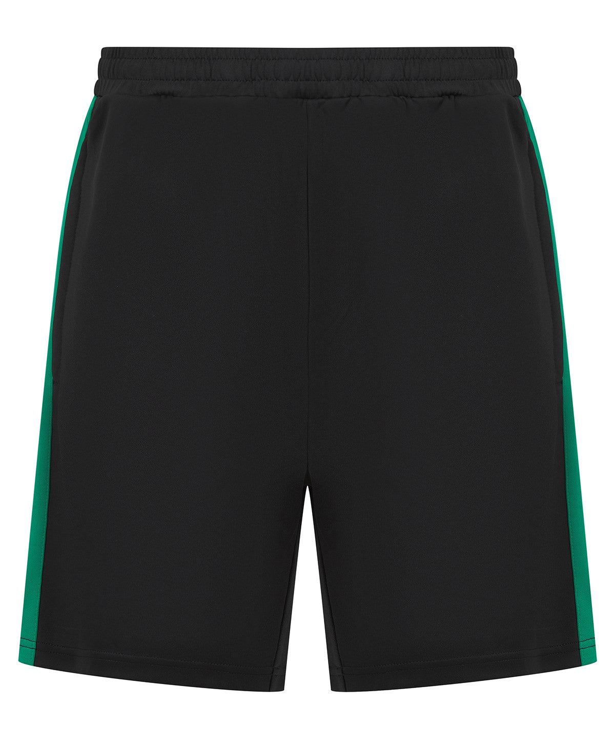 Pantalones cortos de punto para nios con bolsillos con cremallera | Negro/Esmeralda