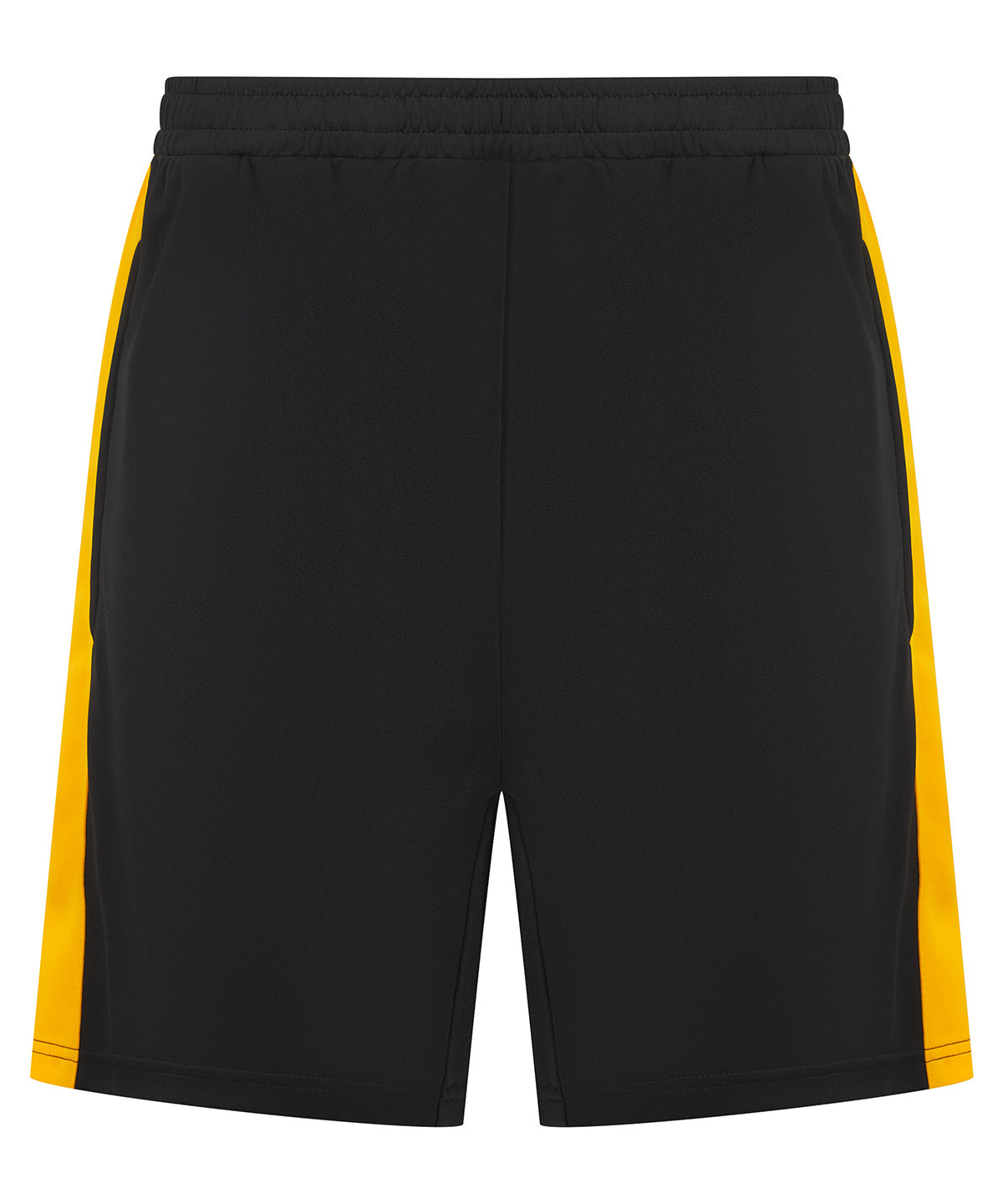 Pantalones cortos de punto para nios con bolsillos con cremallera | Negro/Oro