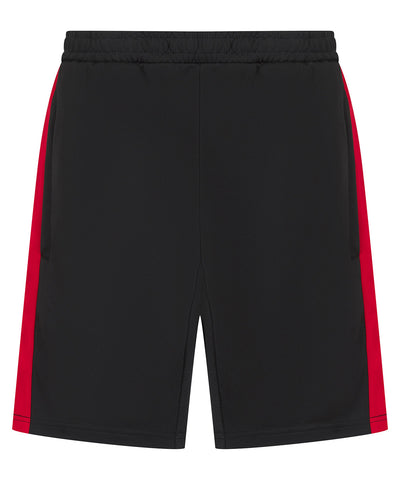 Pantalones cortos de punto para nios con bolsillos con cremallera | Negro/Rojo