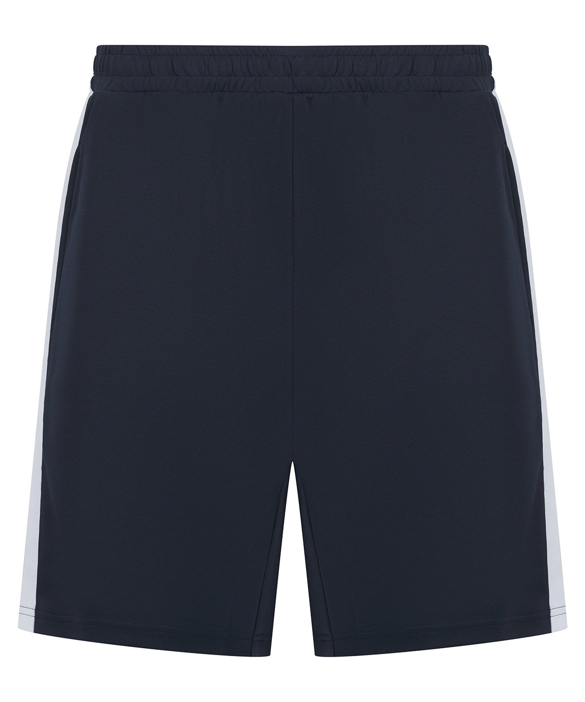 Pantalones cortos de punto para nios con bolsillos con cremallera | Azul Marino/Blanco