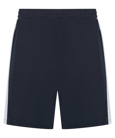 Pantalones cortos de punto para nios con bolsillos con cremallera | Azul Marino/Blanco