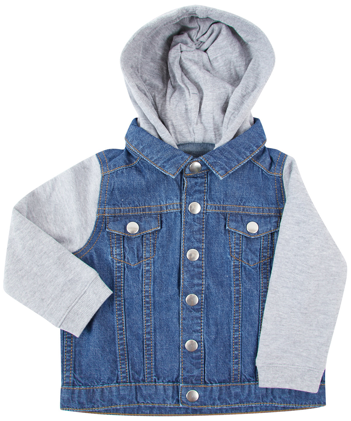 Cazadora vaquera con capucha y mangas de fleece | Azul