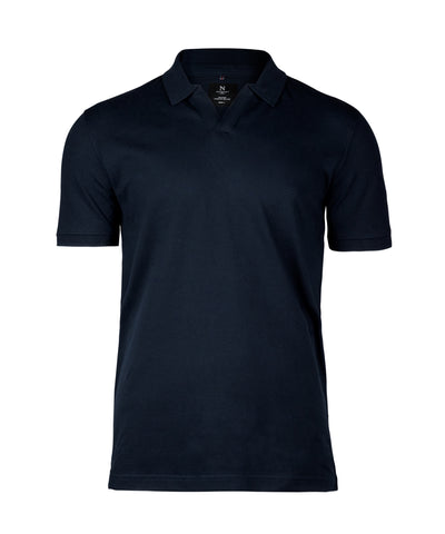Polo deluxe Harvard de cuello en V stretch | Azul Marino Oscuro