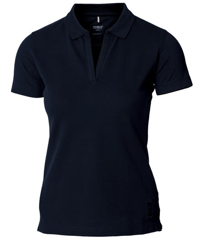 Polo de lujo Harvard con cuello en V elstico para mujer | Azul Marino Oscuro