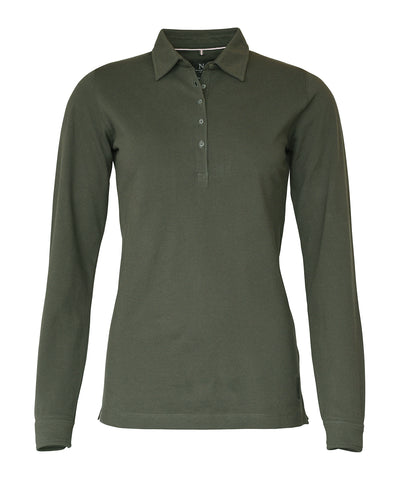 Polo de manga larga deluxe para mujer Carlington | Verde Oliva