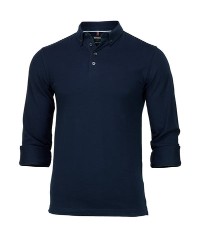 Polo de manga larga de lujo Carlington | Azul Marino Oscuro