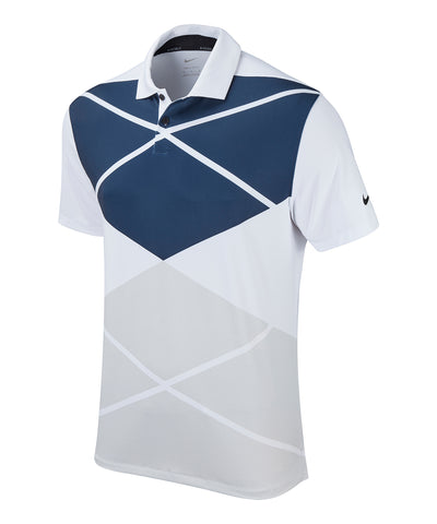 Polo Nike Vapor con estampado de argyle | Blanco/Negro