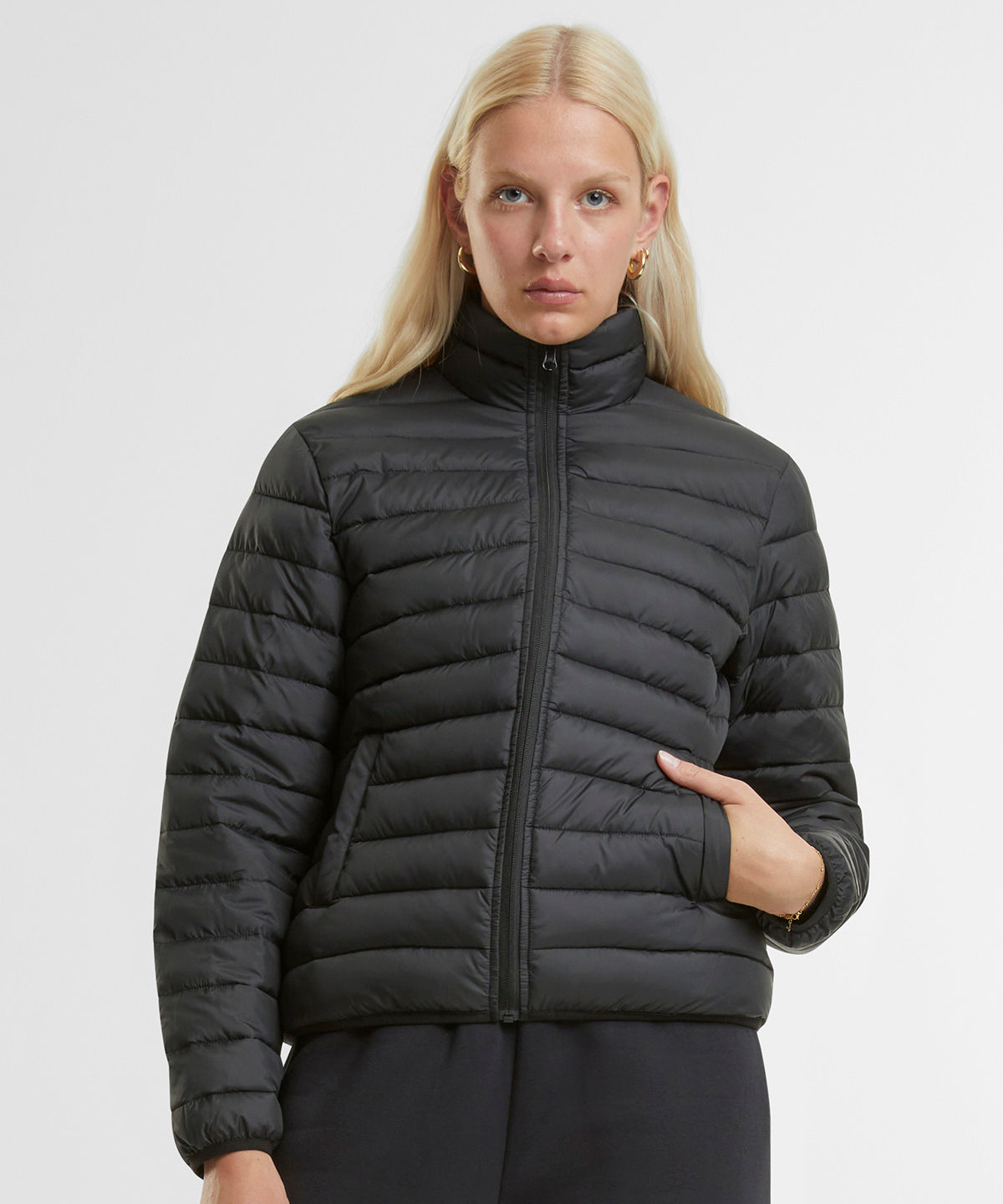 Chaqueta ligera acolchada para mujer | Negro