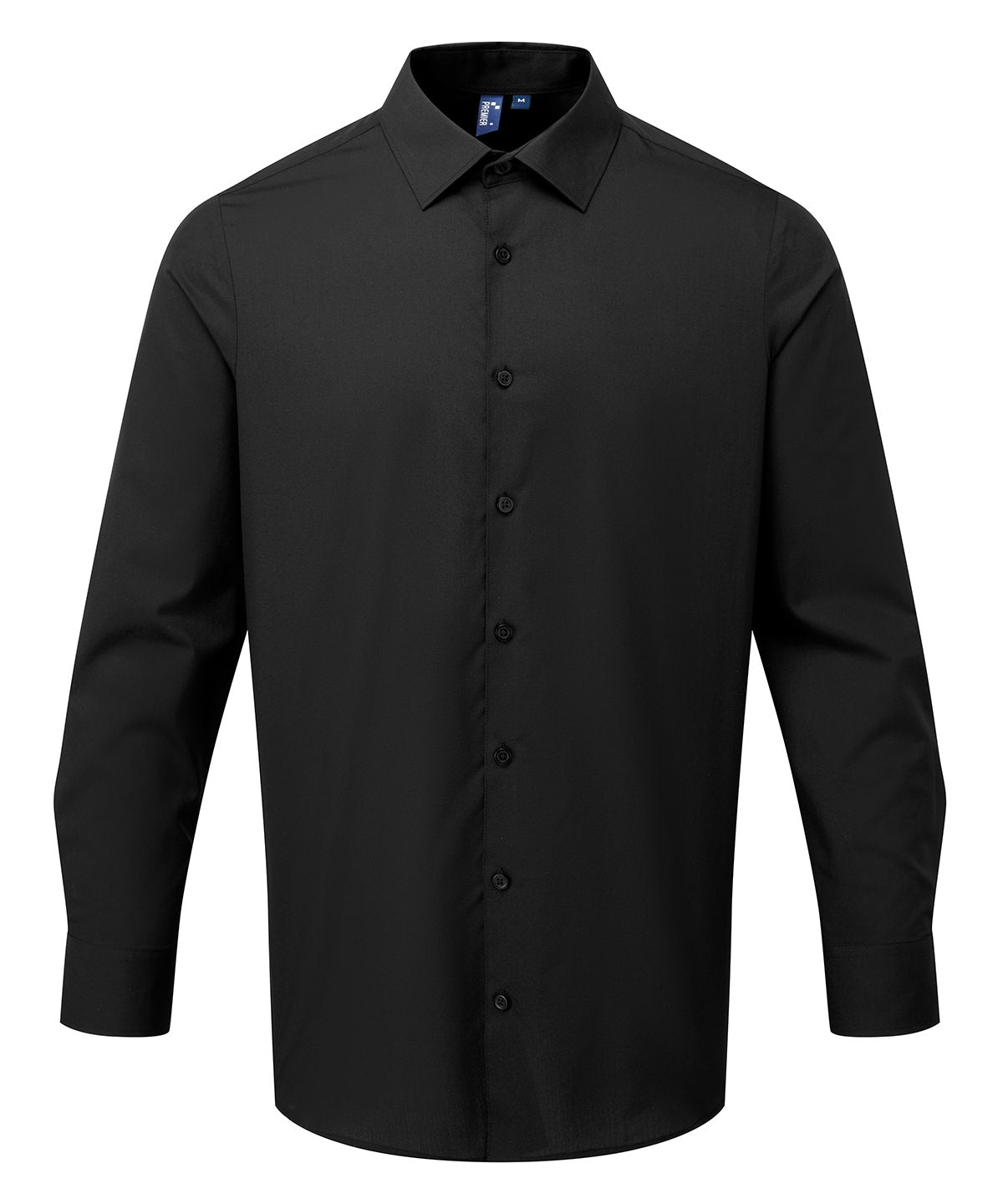 Camisa de popelín Recyclight de manga larga | Negro