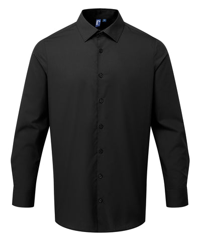 Camisa de popelín Recyclight de manga larga | Negro