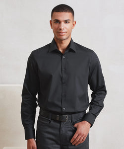 Camisa de popelín Recyclight de manga larga | Negro