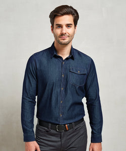 Camisa vaquera con costuras de jeans | Denim Negro