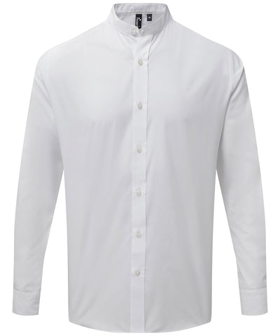Camisa de manga larga con cuello mao y cierre de botones | Blanco