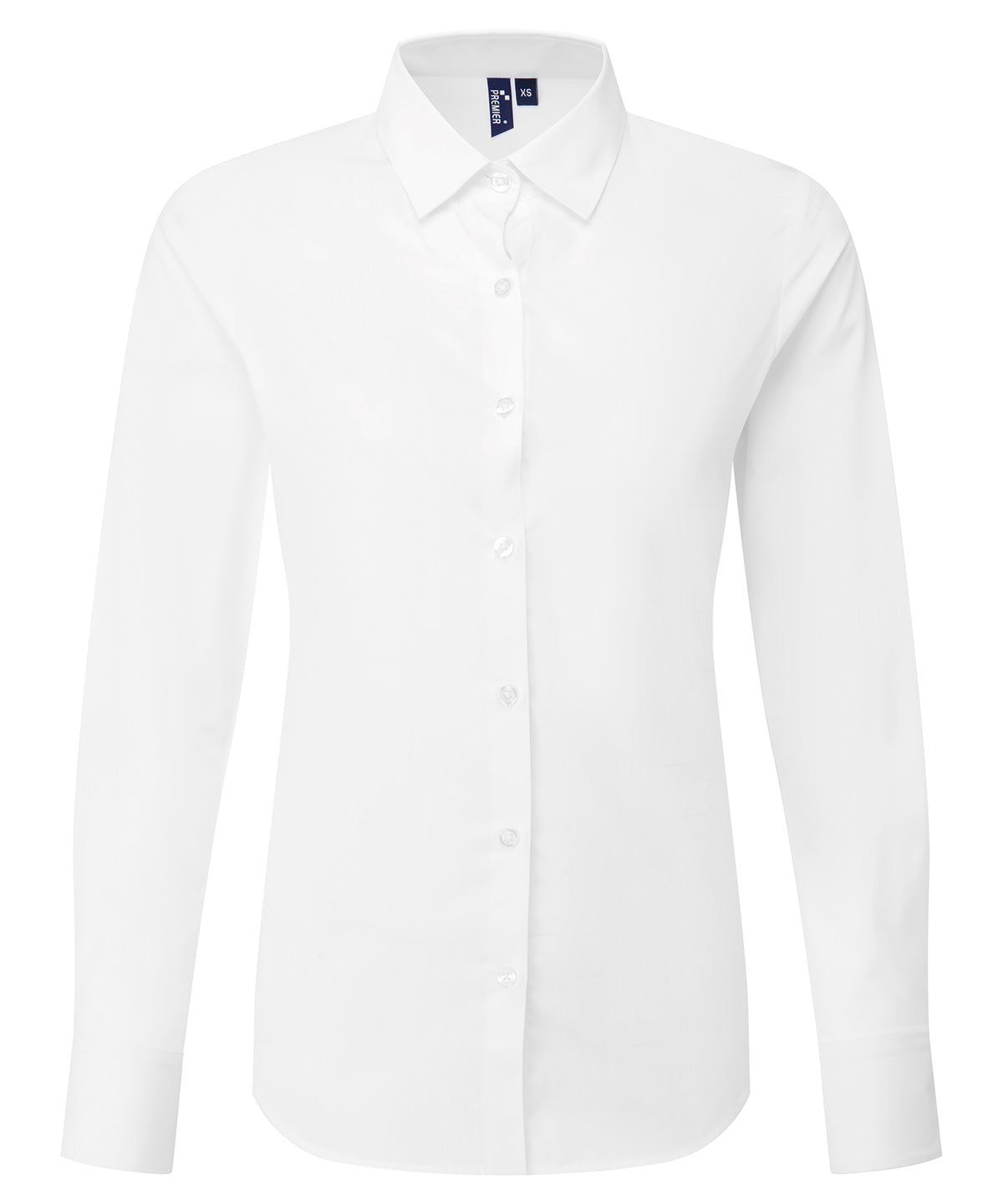 Camisa de popelín Recyclight de manga larga para mujer | Blanco