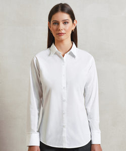 Camisa de mujer de manga larga de popeln Supreme | Negro