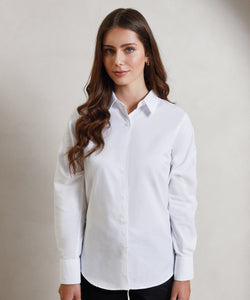 Camisa Oxford de manga larga para mujer | Negro