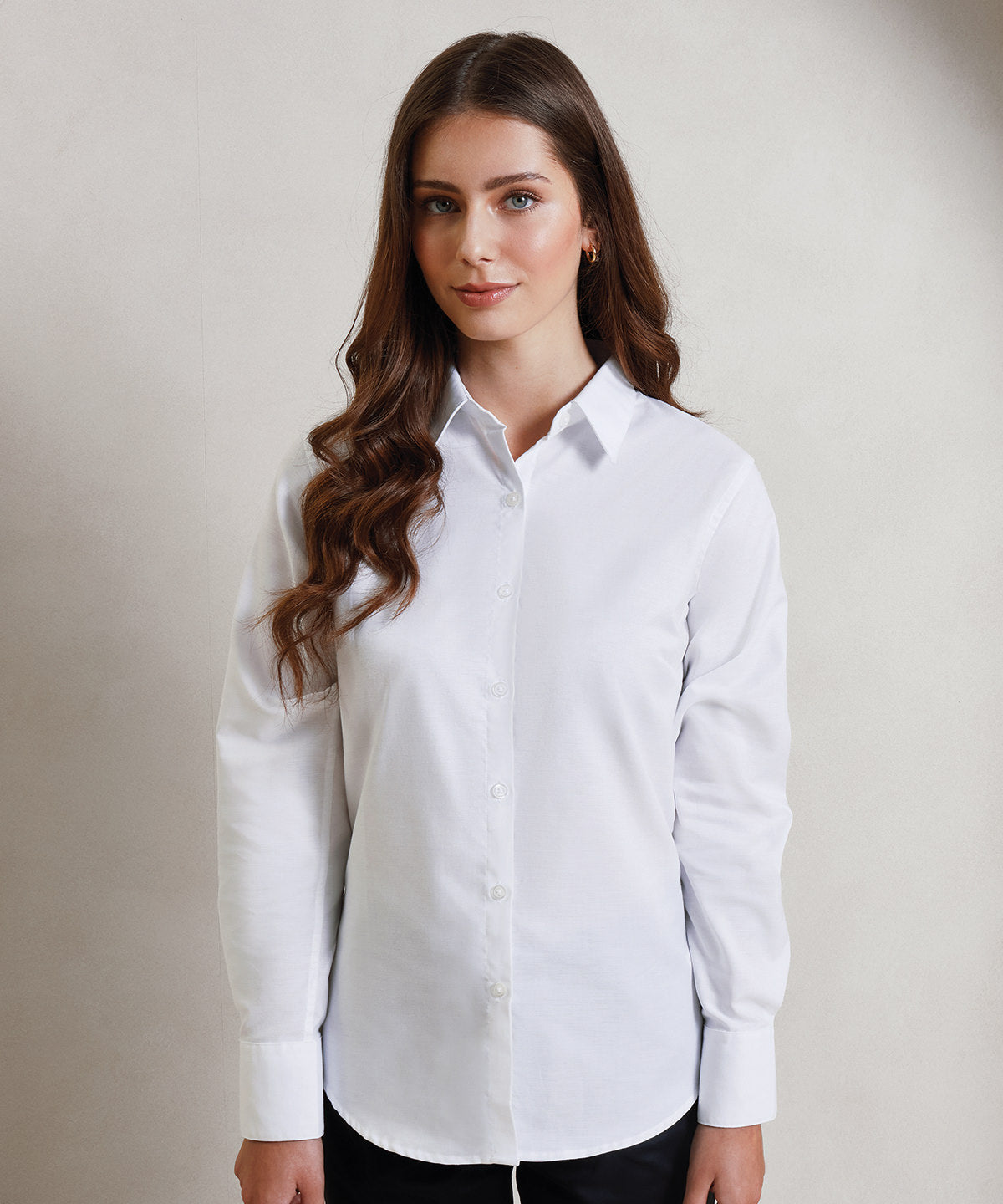 Camisa Oxford de manga larga para mujer | Azul Claro