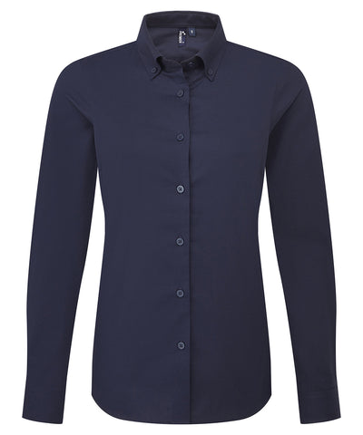 Camisa de manga larga Oxford Supreme para mujer | Azul Marino
