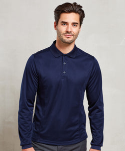 Polo piqu de manga larga Coolchecker® | Negro