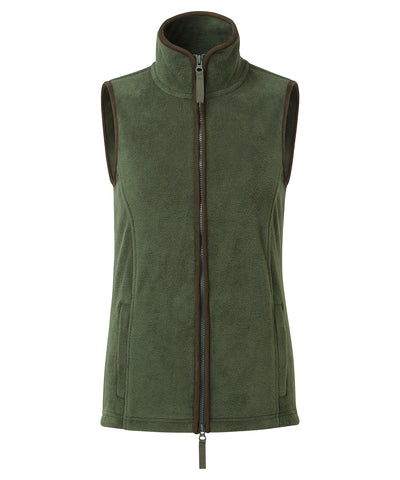 Chaleco de forro polar artesanal para mujer | Verde Musgo/Marrn