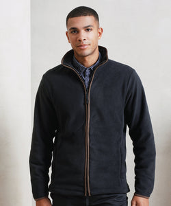 Chaqueta de polar artesanal | Negro/Marrn