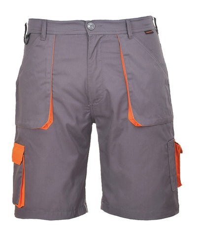 Pantalones cortos de contraste Portwest Texo (TX14) | Gris/Naranja