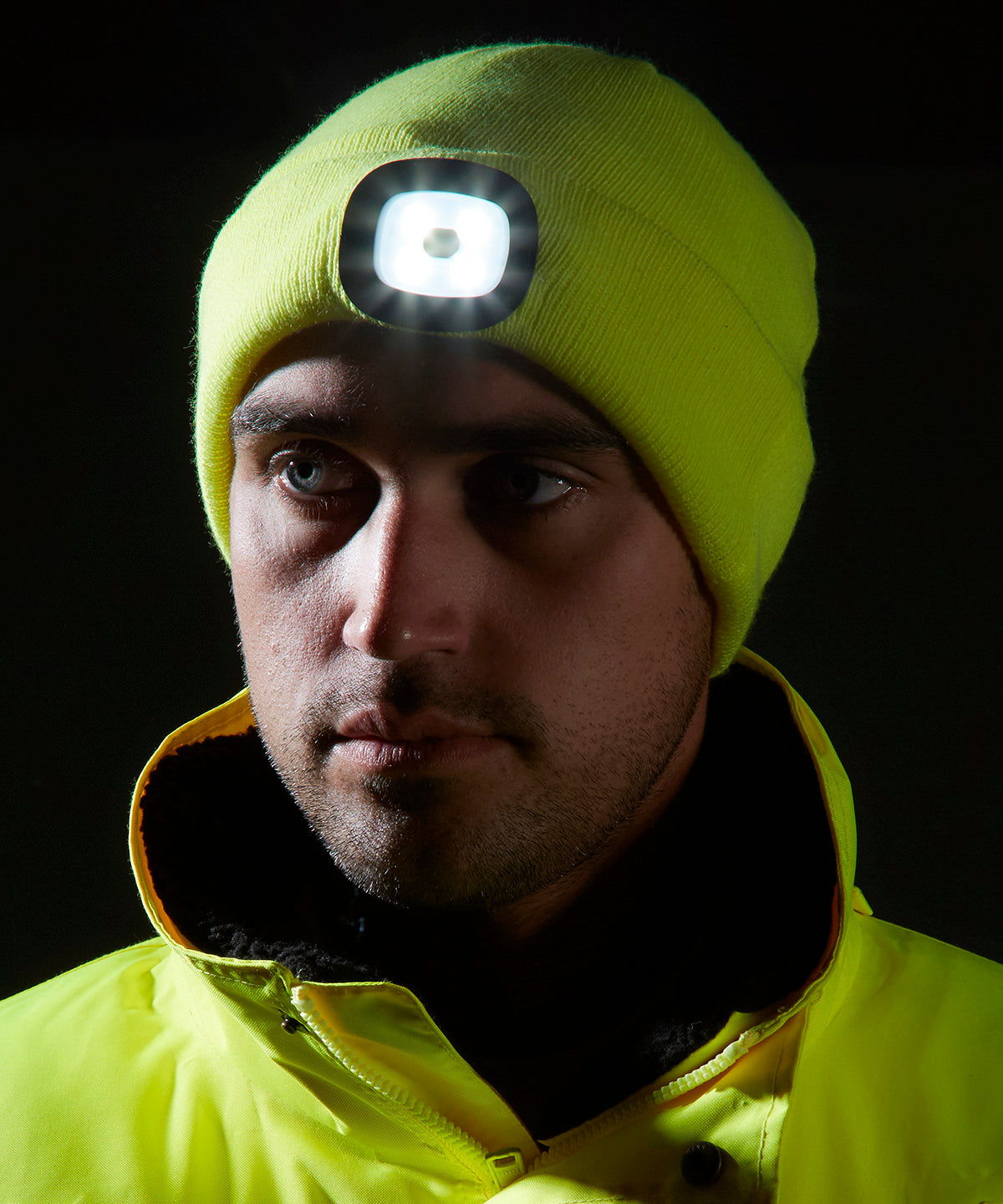 Gorra con luz LED recargable por USB (B029) | Negro