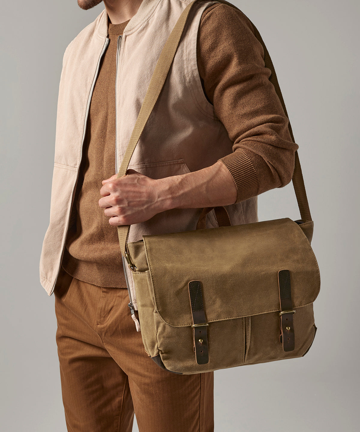 Heritage bolso mensajero de lona encerada | Verde Oliva