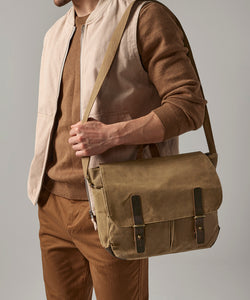 Heritage bolso mensajero de lona encerada | Verde Oliva