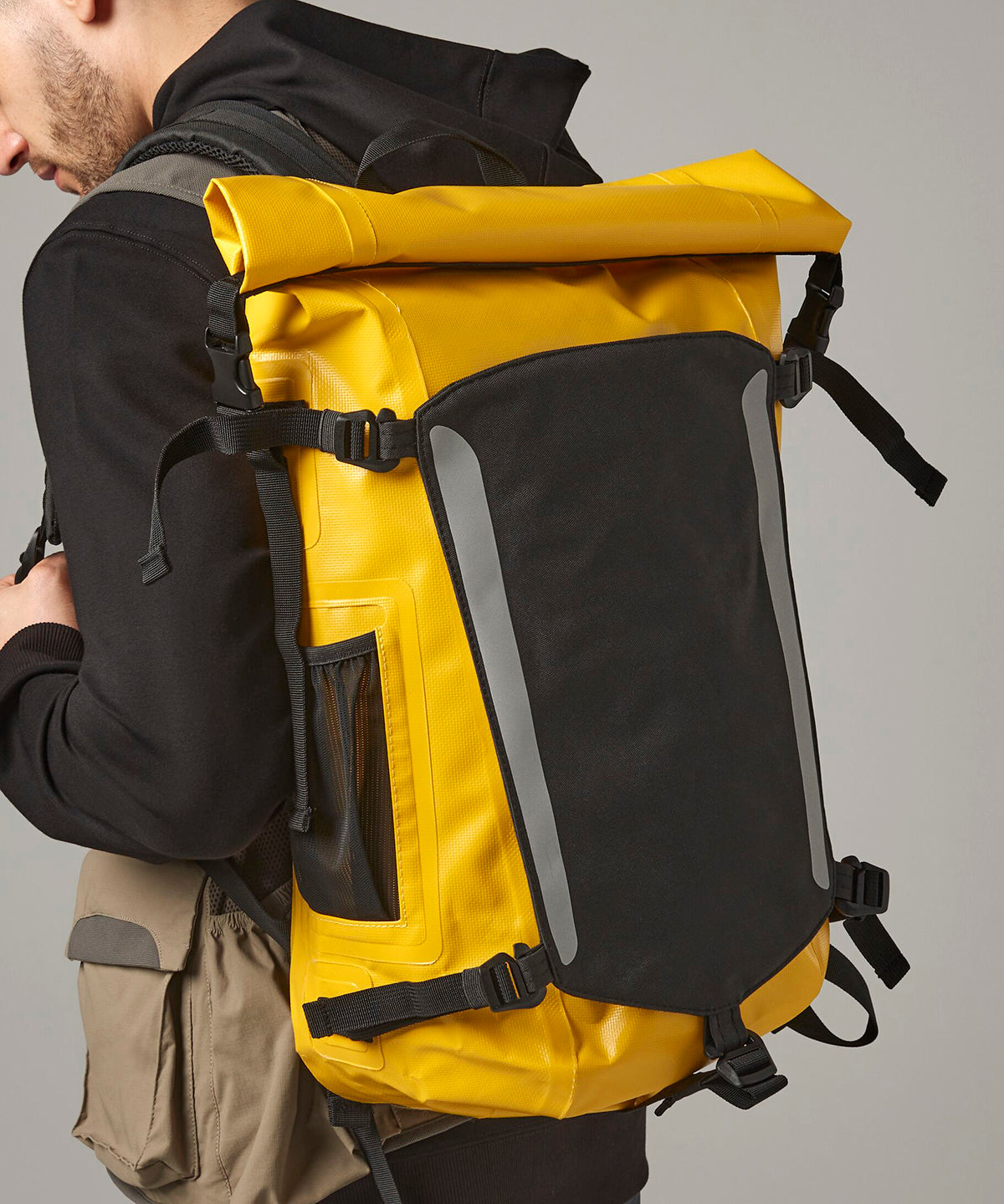 Mochila impermeable SLX® de 25 litros | Negro/Amarillo