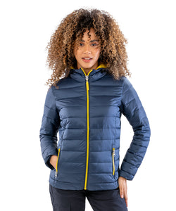 Chaqueta con capucha para nieve urbana de mujer | Negro/Lima