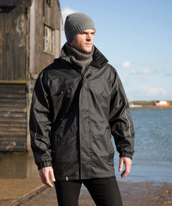 Chaqueta de trnsito CORE 3 en 1 con forro softshell interior imprimible | Negro