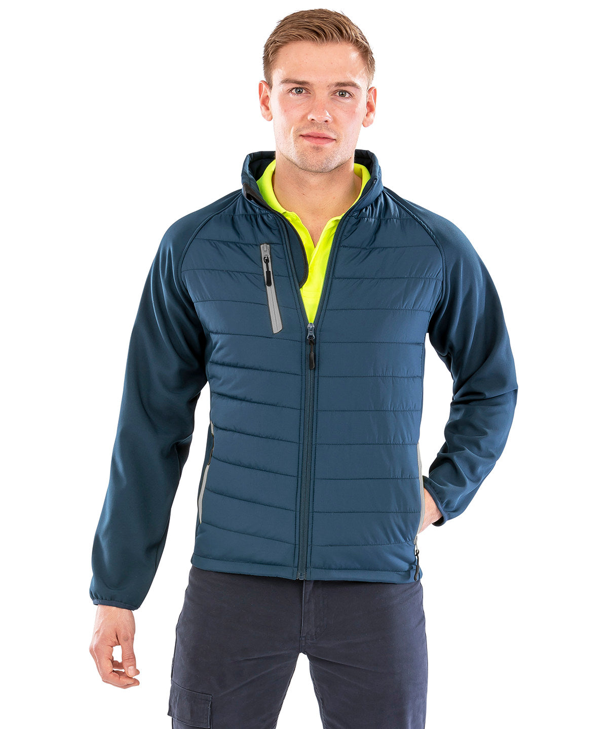 Chaqueta acolchada softshell Compass | Azul Marino/Gris