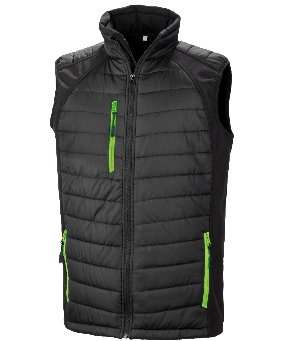 Chaleco acolchado softshell Compass | Negro/Lima