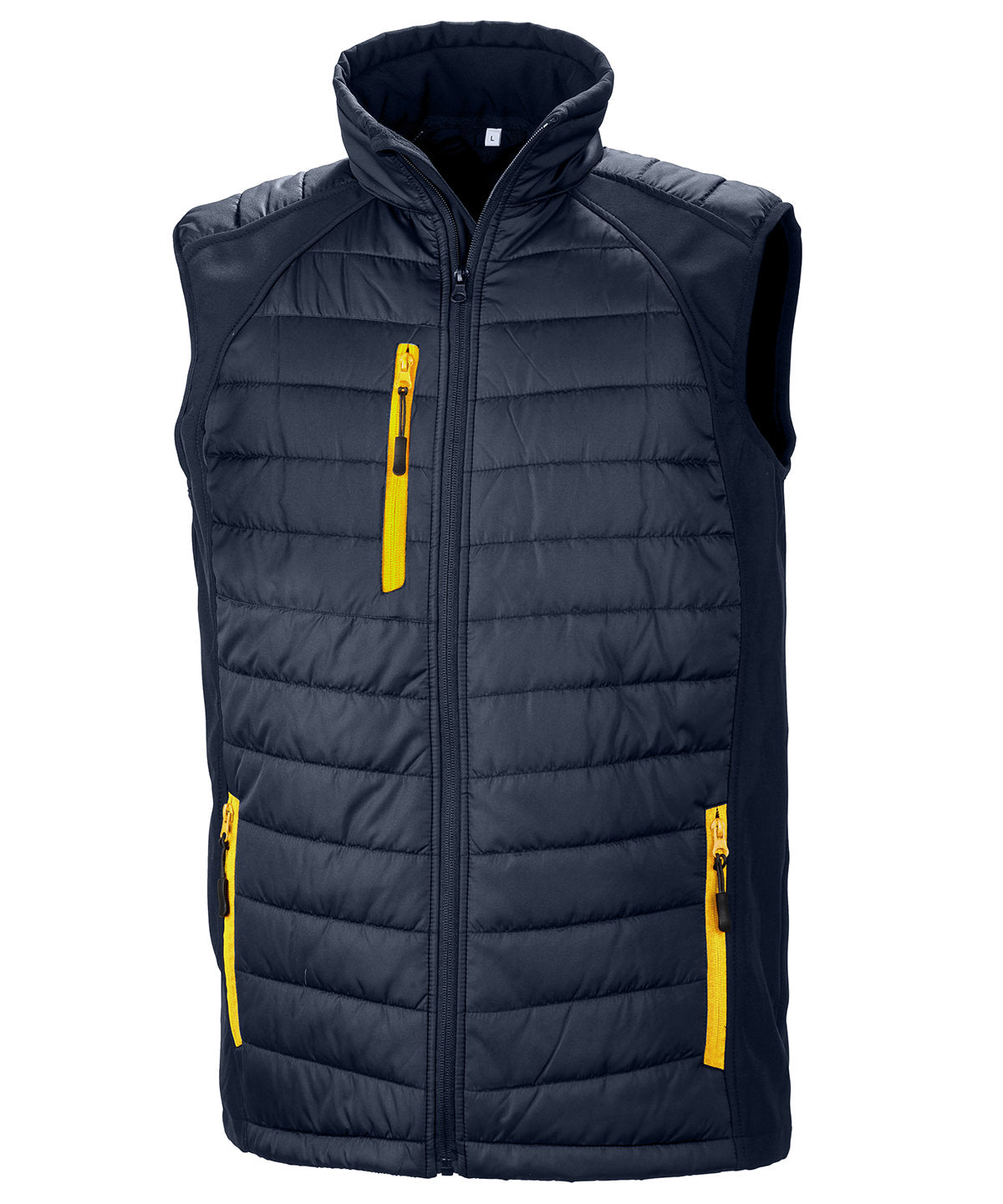 Chaleco acolchado softshell Compass | Azul Marino/Amarillo
