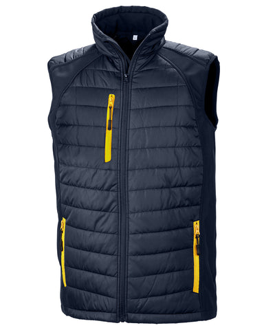 Chaleco acolchado softshell Compass | Azul Marino/Amarillo