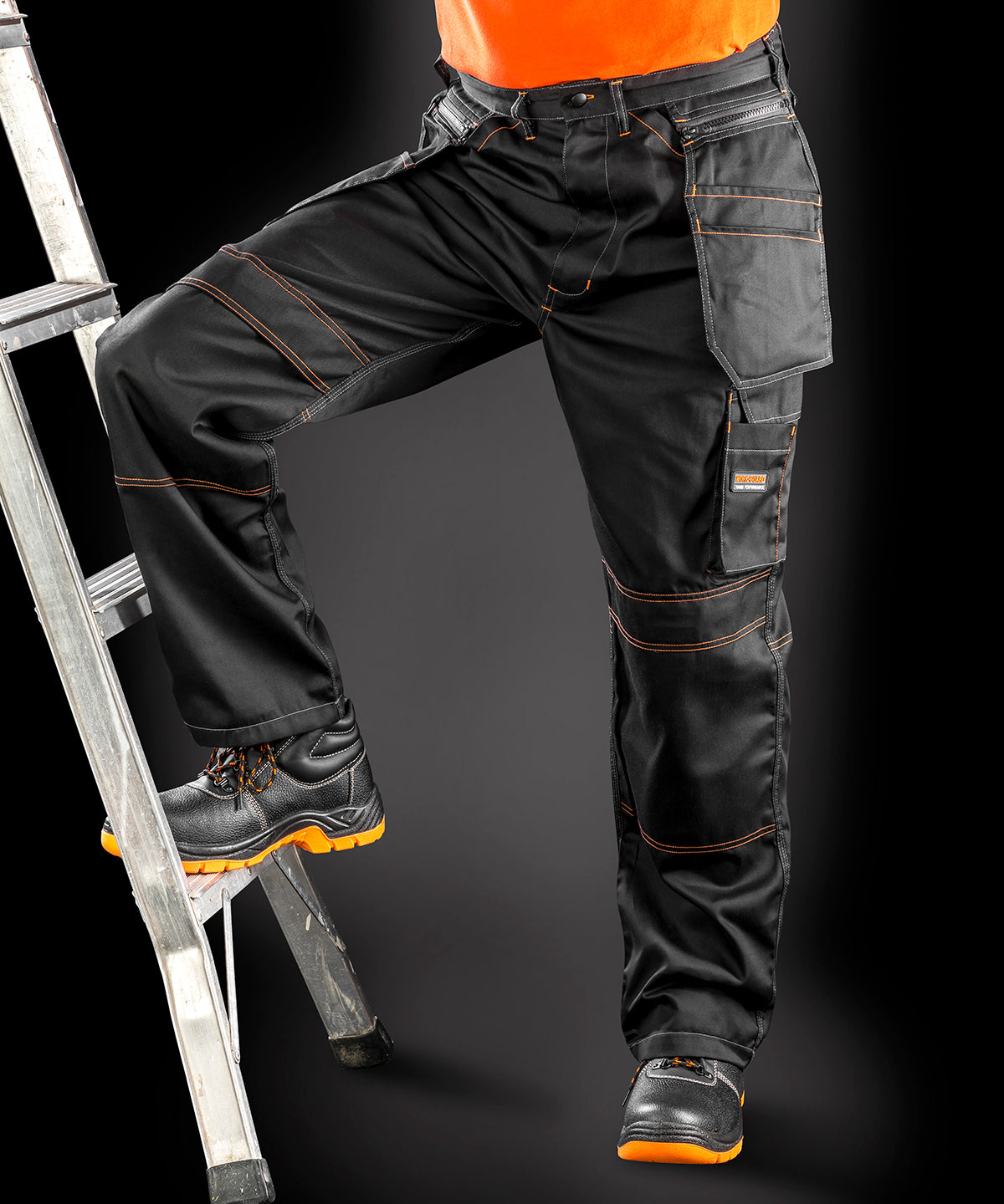 Pantalones de trabajo con funda cruzada Work-Guard lite | Negro