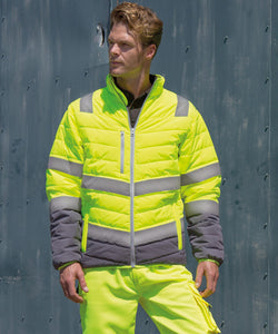 Chaqueta de seguridad acolchada suave | Naranja Fluorescente
