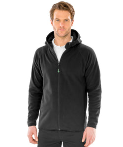 Chaqueta con capucha de microfleece reciclado | Negro