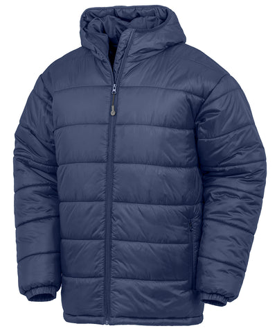 Parka acolchada con capucha reciclada | Azul Marino