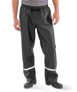 Pantalones impermeables de PU Prism con bandas reflectantes y forro reciclado | Negro