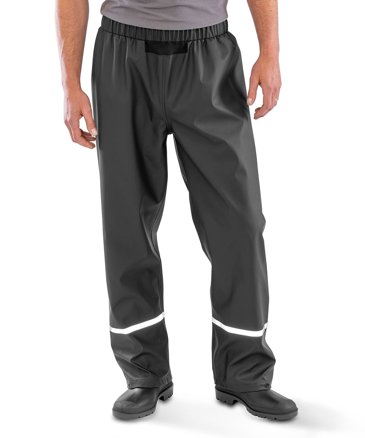 Pantalones impermeables de PU Prism con bandas reflectantes y forro reciclado | Azul Marino
