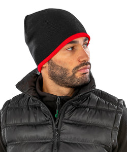 Gorro reversible de moda | Negro/Amarillo